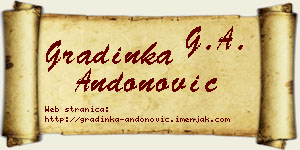 Gradinka Andonović vizit kartica